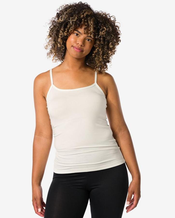 HEMA Dames temptech hemd met spaghettibandjes ivoor, Kleding | Dames, Ondergoed en Lingerie, Verzenden