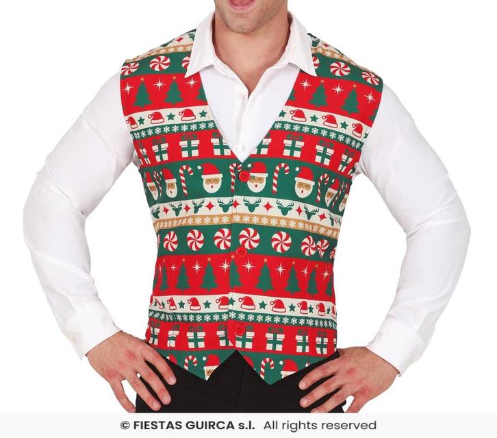 Kerst Gilet Heren Candy Cane, Kleding | Heren, Carnavalskleding en Feestkleding, Nieuw, Ophalen of Verzenden