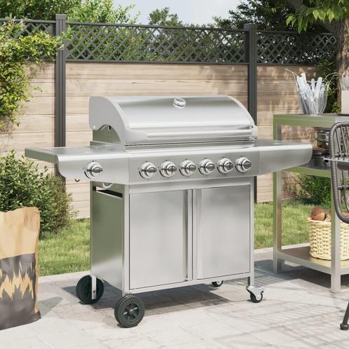 vidaXL Gasbarbecue met 7 branders roestvrij staal, Tuin en Terras, Gasbarbecues, Nieuw, Verzenden