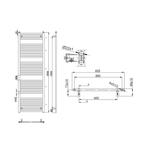 Handdoekradiator Sapho DIRECT & ORBIT Recht 186.8x60 cm Wit, Ophalen of Verzenden, Nieuw