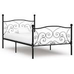 vidaXL Bedframe met lattenbodem metaal zwart 100x200 cm, 100 cm, Eenpersoons, Verzenden, Zwart