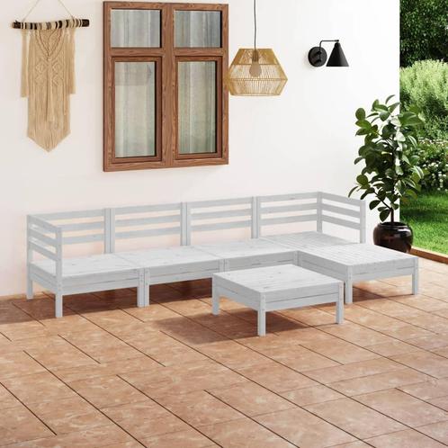 vidaXL 6-delige Loungeset massief grenenhout wit, Tuin en Terras, Tuinsets en Loungesets, Loungeset, Nieuw, Verzenden
