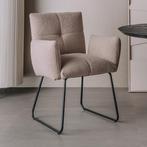 *WOONWINKEL* Tower Living Dante Eetkamerstoel Teddy Lichtbru, Huis en Inrichting, Stoelen, Verzenden, Nieuw