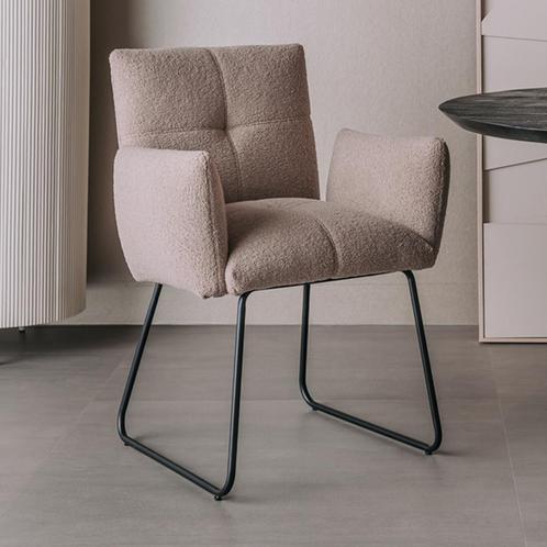 *WOONWINKEL* Tower Living Dante Eetkamerstoel Teddy Lichtbru, Huis en Inrichting, Stoelen, Nieuw, Verzenden