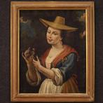Italiaanse school (XVIII) - Fanciulla con cardellino