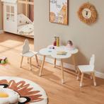 Kindertafelset Epim met 2 kinderstoelen wolkdesign wit en na, Verzenden, Nieuw