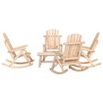 vidaXL 5-delige Loungeset massief vurenhout, Verzenden, Nieuw, Hout, Loungeset
