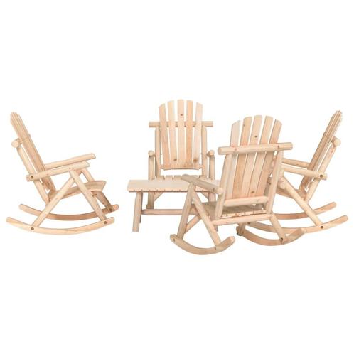 vidaXL 5-delige Loungeset massief vurenhout, Tuin en Terras, Tuinsets en Loungesets, Loungeset, Nieuw, Hout, Verzenden