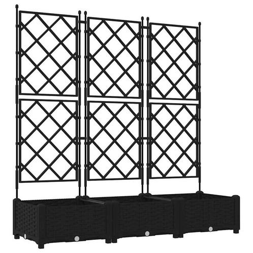 Zwarte Tuinpot met Klimrek - Tweedekansje - OP=OP!, Tuin en Terras, Bloempotten, 70 cm of meer, 40 cm of meer, Rechthoekig, Nieuw