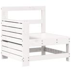 Tuinbank met armleuning en klaptafel massief grenenhout wit, Tuin en Terras, Tuinsets en Loungesets, Verzenden, Nieuw