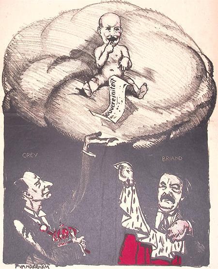 Griekenland en de entente op spotprent (lijst optie), Antiek en Kunst, Kunst | Litho's en Zeefdrukken, Verzenden