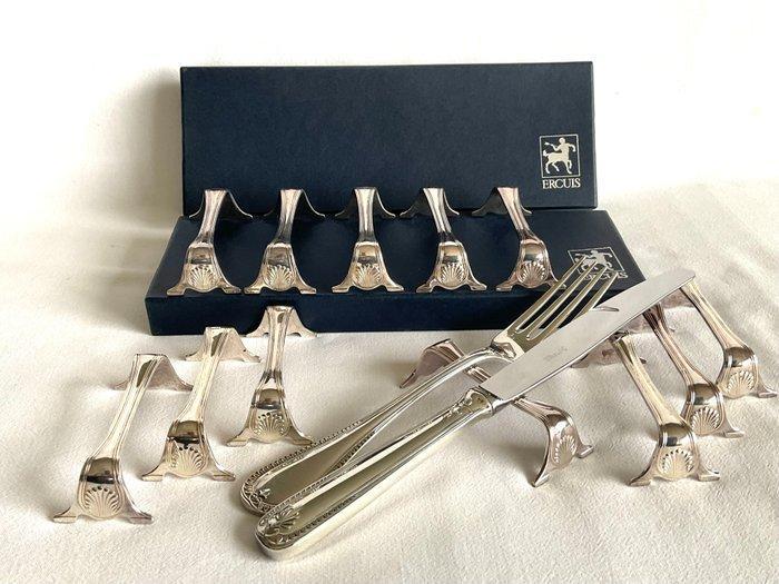 Orfèverie Ercuis , verzilverde bestekleggers , model, Antiek en Kunst, Antiek | Meubels | Tafels