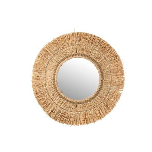 J-Line siegel Hangend Rond - riet - naturel, Huis en Inrichting, Woonaccessoires | Spiegels, Nieuw, Verzenden