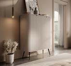 Dressoir beige 103x39x129 cm - Opbergkast 2 deuren, Huis en Inrichting, Kasten | Dressoirs, 100 tot 150 cm, Verzenden, Nieuw, Modern