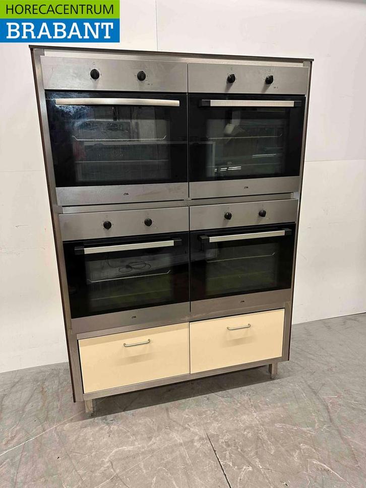 RVS Trespa Wandkast met 4 x Heteluchtoven Convectie Oven, Zakelijke goederen, Horeca | Keukenapparatuur, Gebruikt, Ophalen of Verzenden