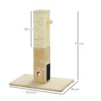 TRUUSK Krabpaal, 79cm Krabkolom Met Vachtborstels, Jute-Katt, Dieren en Toebehoren, Katten-accessoires, Verzenden, Nieuw