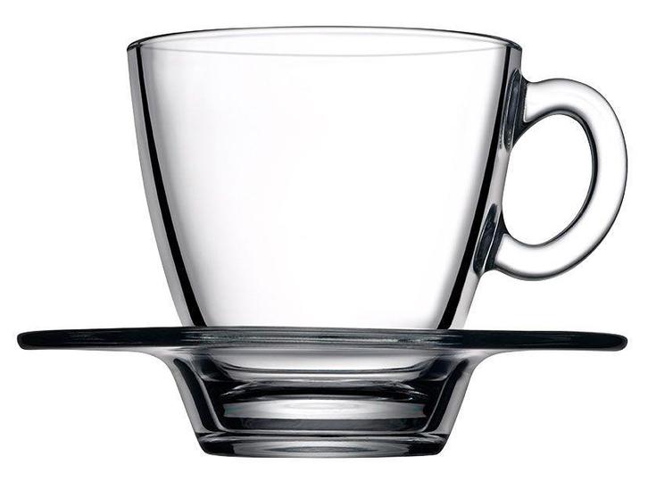 GGM Gastro | (24 stuks) Theeglas met schotel - AQUA - 210 ml, Huis en Inrichting, Keuken | Servies, Effen, Nieuw, Kop(pen) en/of Schotel(s)