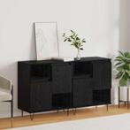 vidaXL Dressoirs 2 pcs Zwart eiken 120 x 35 x 70 cm Bewerkt, Verzenden, Nieuw, Overige houtsoorten, Minder dan 50 cm