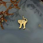 8 Krt. Hanger van een poes met diamant | 0,01 ct. (poesje), Ophalen of Verzenden, Goud, Met edelsteen