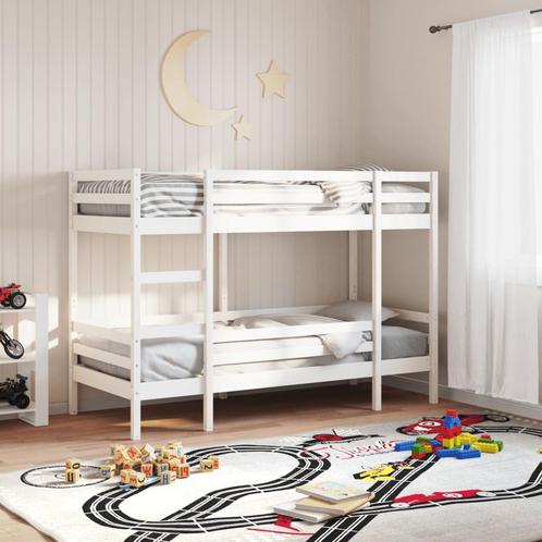 vidaXL Stapelbed massief grenenhout wit 90x200 cm, Huis en Inrichting, Slaapkamer | Bedden, 90 cm, 200 cm, Wit, Eenpersoons, Nieuw