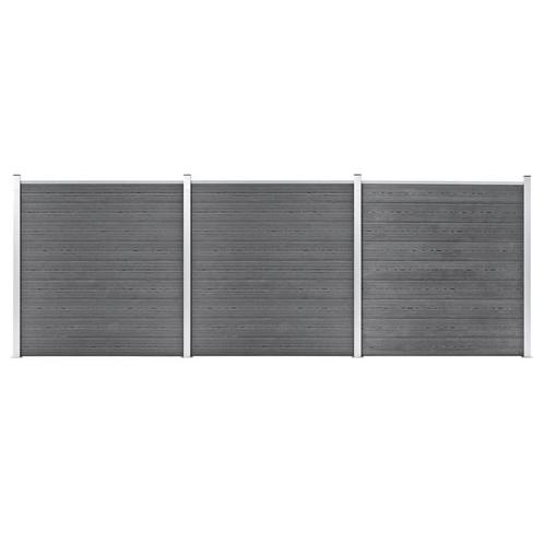 vidaXL Schutting 526x186 cm HKC grijs, Tuin en Terras, Schuttingen, Nieuw, Kunststof, 1 tot 2 meter, Verzenden