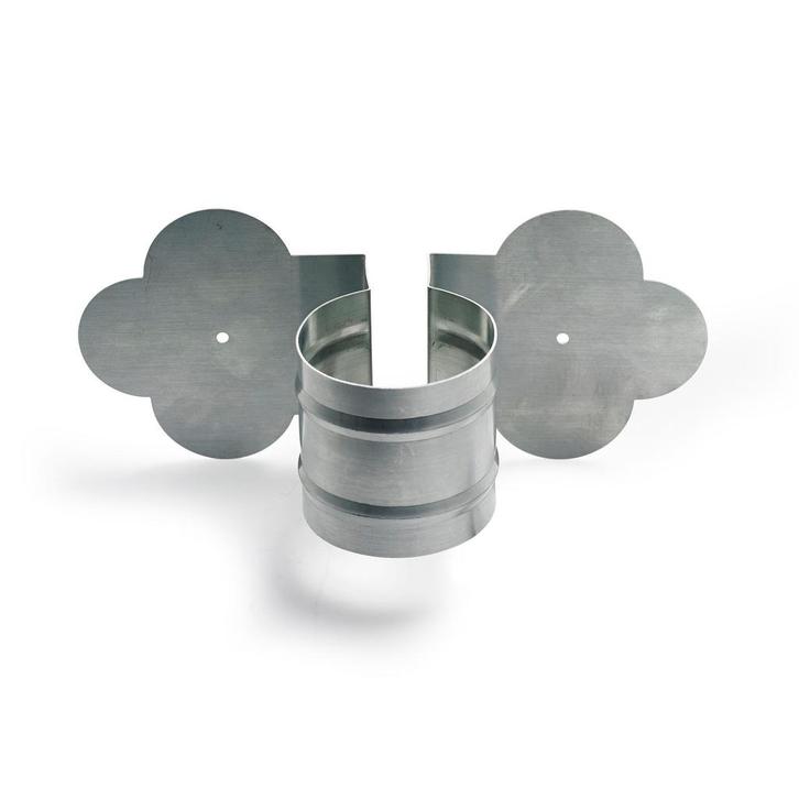 RHEINZINK walsblank zadelbeugel Klaver Ø 80mm, Doe-het-zelf en Verbouw, Buizen en Afvoer, Ophalen of Verzenden