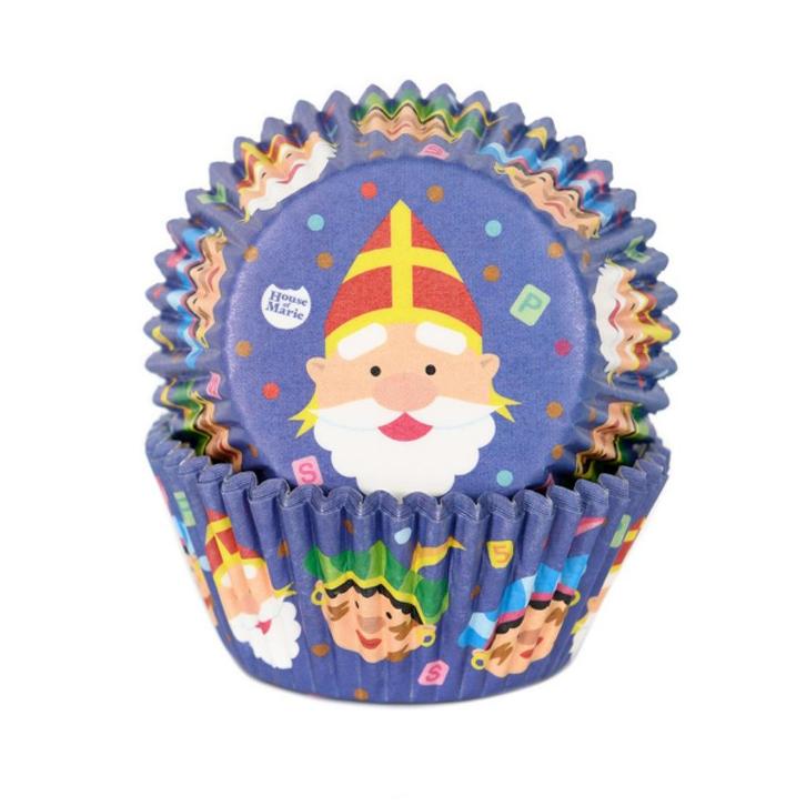 Cupcake Vormpjes HoM Sint en Piet 50x33mm. 48st., Hobby en Vrije tijd, Taarten en Cupcakes maken, Nieuw, Verzenden
