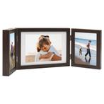 vidaXL Fotolijst drieluik 28x18 cm+2x(13x18 cm) bruin, Audio, Tv en Foto, Fotografie | Fotolijsten, Verzenden, Nieuw