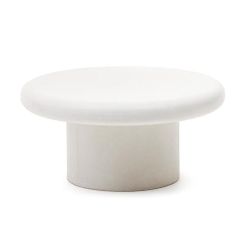 *WOONWINKEL* Kave Home Addaia Salontafel Van Wit Beton Rond, Huis en Inrichting, Tafels | Salontafels, Nieuw, Verzenden