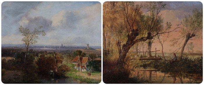 Jan Evert Morel II (1835-1905) - Dutch Landscapes, Antiek en Kunst, Kunst | Schilderijen | Klassiek