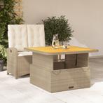 vidaXL 2-delige Tuinset met kussens poly rattan beige, 2 zitplaatsen, Nieuw, Tuinset, Verzenden