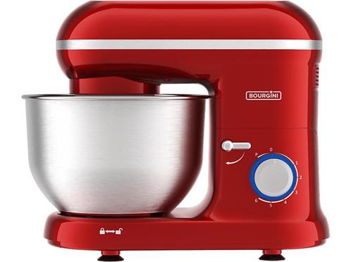 Bourgini -  Classic Kitchen Chef Keukenmachine  - Rood, Witgoed en Apparatuur, Keukenmixers, 4 liter of meer, Vaatwasserbestendig