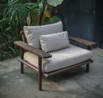 Stoel-Bank Loungeset Laruna Acaciahout Vintage Bruin /  Wit, Verzenden, Nieuw