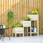 Verhoogd Bed 3-laags Houten Plantenbak Voor Tuin Balkon Natu