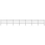 vidaXL Tuinhek met speerpunt staal 1248x120 cm zwart, Verzenden, Nieuw, IJzer, 1 tot 2 meter