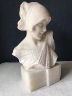 Buste, Young woman - 33 cm - Albast, Marmer, Antiek en Kunst