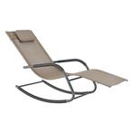 Ligstoel Caracena schommelstoel 147x63x89 cm beige, Tuin en Terras, Ligbedden, Verzenden, Nieuw