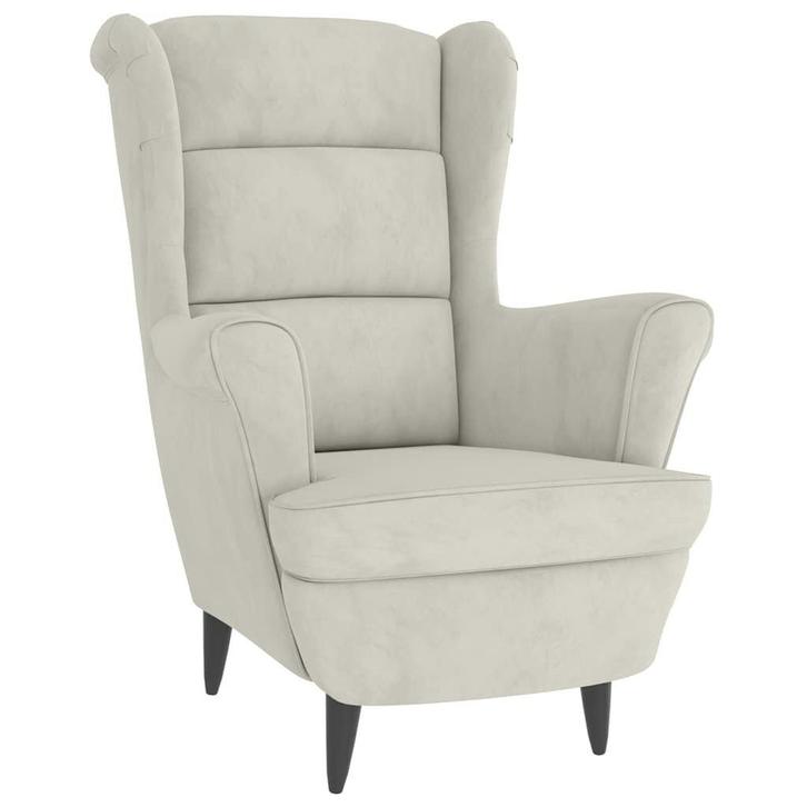 Fauteuil fluweel cremewit | Retourdeal 41% Korting, Huis en Inrichting, Fauteuils, 75 tot 100 cm, 75 tot 100 cm, Nieuw, Hout, Ophalen of Verzenden