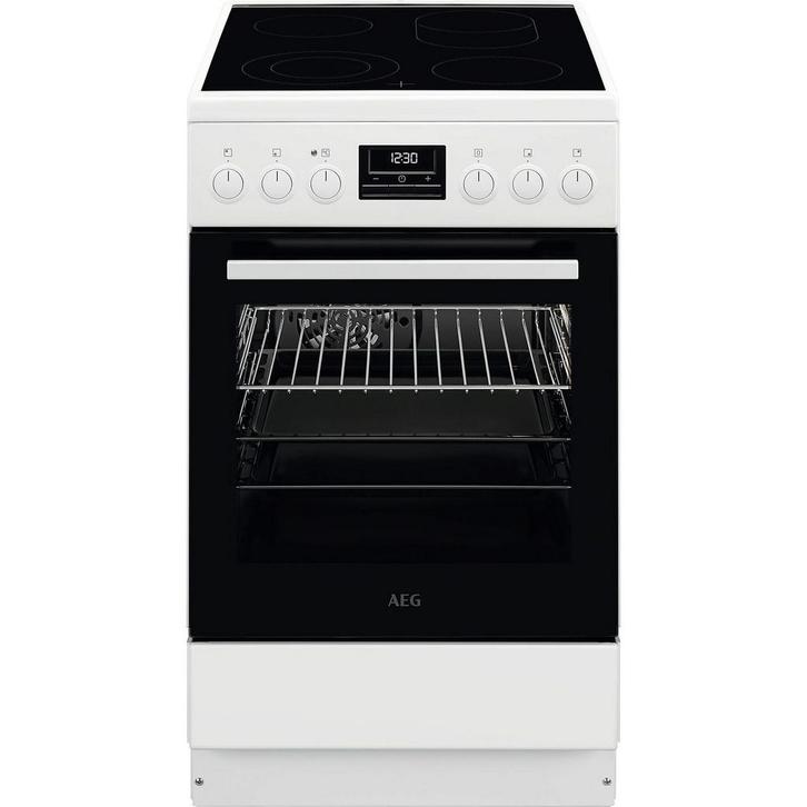 AEG CCB5449OBW - Fornuis - 2 Ovens, 4 Kookzones, Witgoed en Apparatuur, Fornuizen, Nieuw, 85 tot 90 cm, Ophalen of Verzenden
