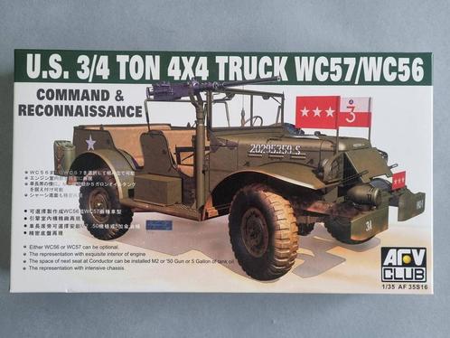 AFV Club AF35S16 ¾ ton 4x4 Truck WC57/WC56 1:35, Hobby en Vrije tijd, Modelbouw | Auto's en Voertuigen, Verzenden