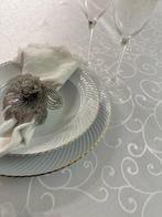 Luxueus Venetisch San Leucio witte ramages damast tafelkleed, Antiek en Kunst