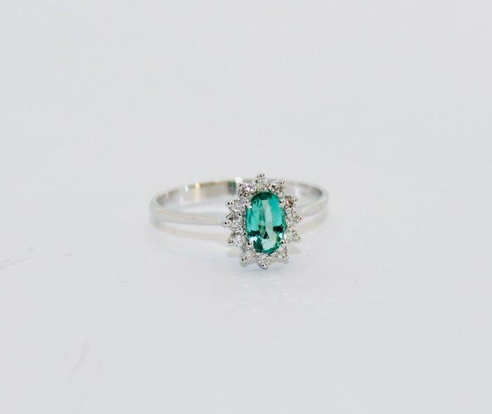 Zonder Minimumprijs - Ring Zilver Smaragd - Diamant, Sieraden, Tassen en Uiterlijk, Ringen