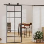 vidaXL Schuifdeur met beslag 76x205 cm aluminium en ESG-glas, Verzenden, Nieuw