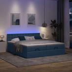 vidaXL Bedframe met matrassen 180x200cm stof blauw, Huis en Inrichting, Slaapkamer | Bedden, Eenpersoons, Nieuw, 80 cm, 200 cm