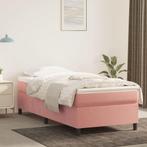 vidaXL Boxspring met matras fluweel roze 90x200 cm, Huis en Inrichting, 90 cm, Eenpersoons, Verzenden, Nieuw