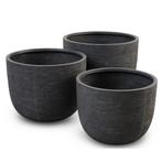 Cactus bloempotten - Set van 3 - Antraciet - Indoor /, Verzenden, Nieuw, Hout, Tuin