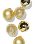 HEMA Kerstballen set glas goud - 6 stuks, Verzenden, Nieuw