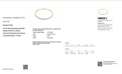 Zonder Minimumprijs - Tennis armband - 14 karaat Geel goud -, Sieraden, Tassen en Uiterlijk, Antieke sieraden
