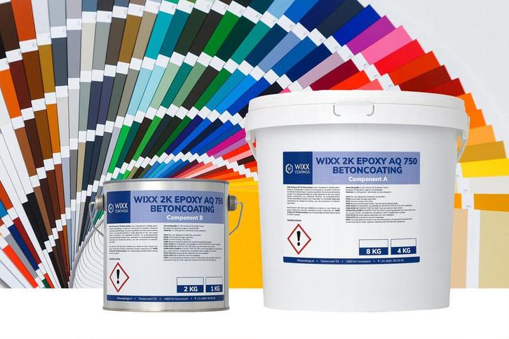 Wixx 2K Epoxy AQ 750 Betoncoating Mengkleur, Doe-het-zelf en Verbouw, Verf, Beits en Lak, Verf, Overige kleuren, Nieuw, Verzenden