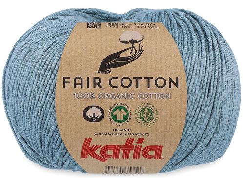 Katia Fair Cotton - 41 grijsblauw - Biologisch Katoengaren, Hobby en Vrije tijd, Breien en Haken, Ophalen of Verzenden